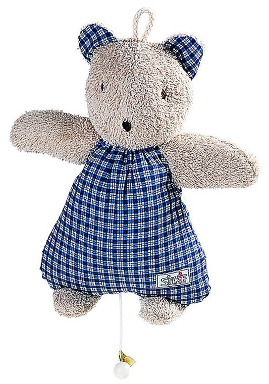 Silke Spieluhr Kuschel-Bärli natur/blau 23cm