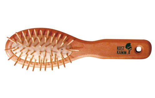 Holzbürste, gerade Holznoppen, Ahorn, 6-reihig, oval  braun