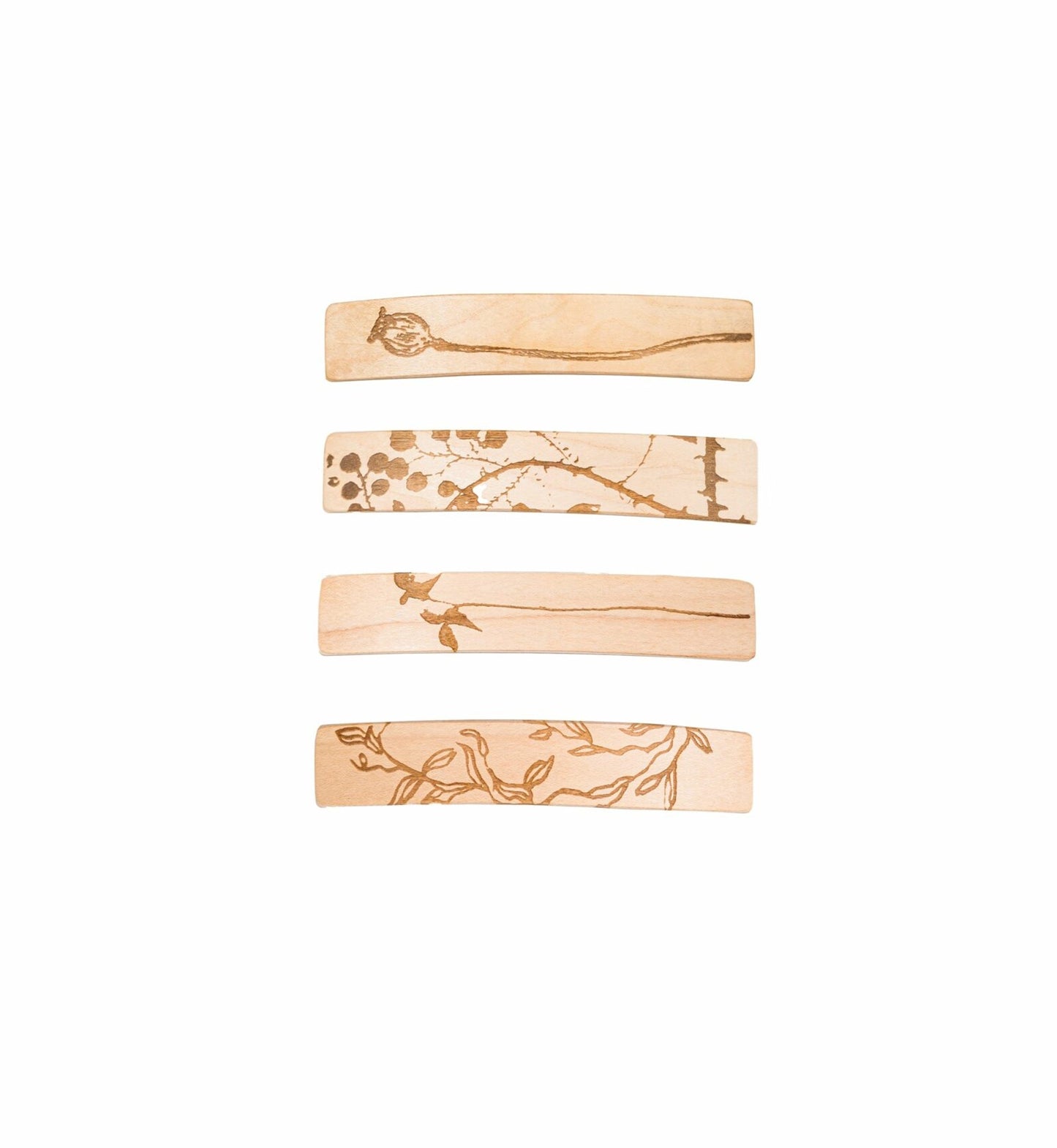 Kost Haarspange, Ahorn mit floralen Motiven, schmal 8cm Kost Kamm Gutes aus Deutschland