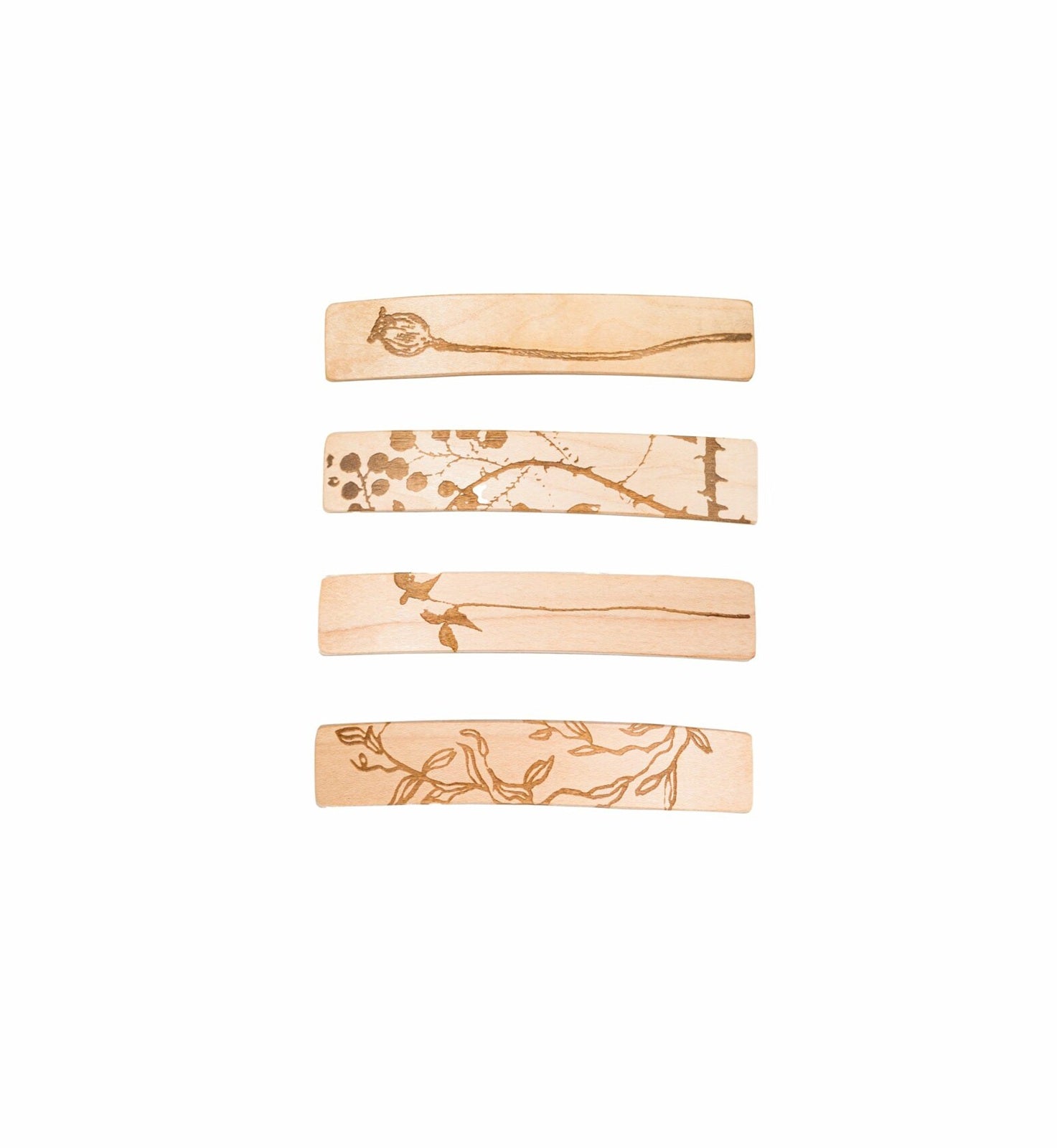 Kost Haarspange, Ahorn mit floralen Motiven, schmal 8cm Kost Kamm Gutes aus Deutschland