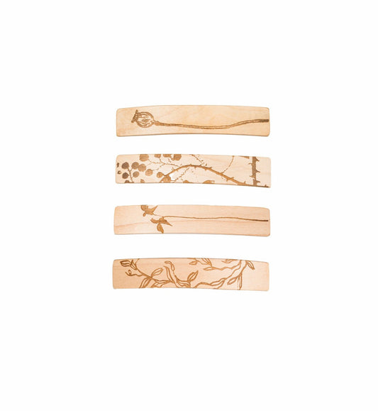 Kost Haarspange, Ahorn mit floralen Motiven, schmal 8cm Kost Kamm Gutes aus Deutschland