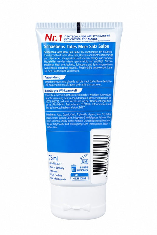 Schaebens Totes Meer Salz Salbe, pflegt intensiv trockene Haut, 75ml