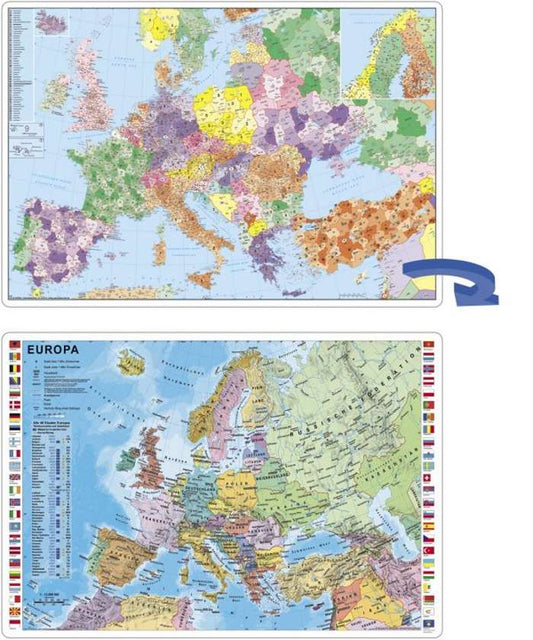 Stiefel 2-seitige Schreibunterlage Europa PLZ / politisch
