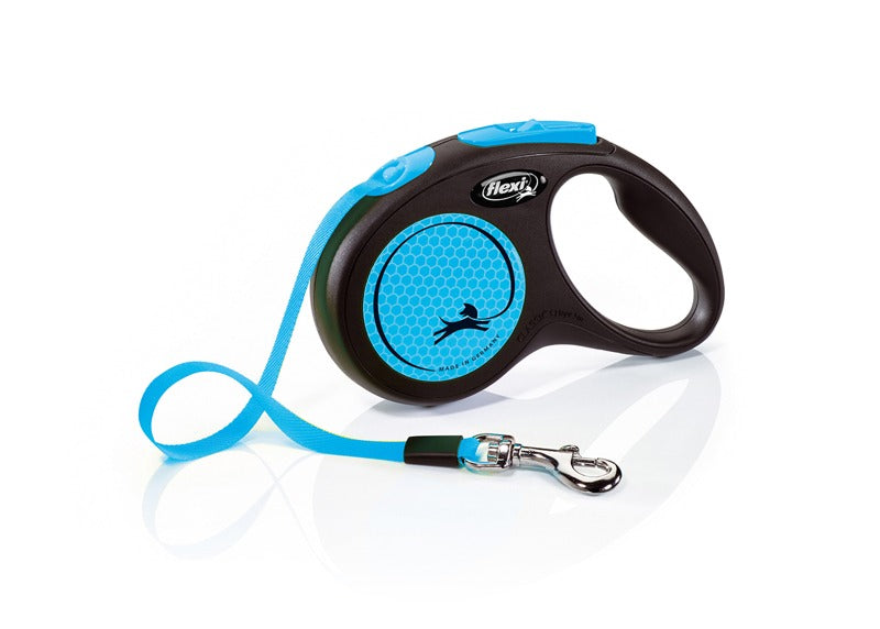 flexi Gurtleine New neon S, 5m bis 15kg blau