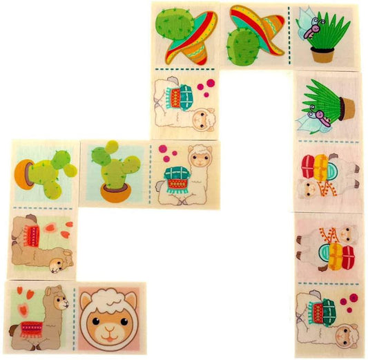 Hess Domino Lama, 28 Teile, Buchenholz