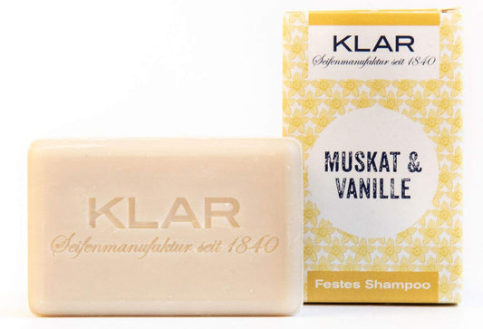 Klar festes Pflegeshampoo Muskat & Vanille, 100g Klarseifen Gutes aus Deutschland