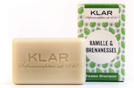 Klar festes Pflegeshampoo Kamille & Brenessel, 100g Klarseifen Gutes aus Deutschland