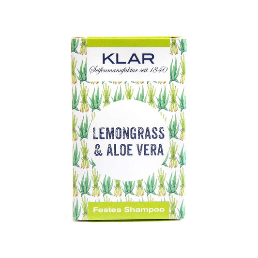 Klar festes Pflegeshampoo Lemongrass & Aloe Vera, 100g Klarseifen Gutes aus Deutschland