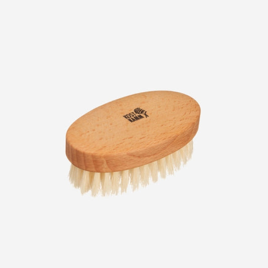 Kost Kindermassagebürste, oval, Buche, weiche Naturborste  braun