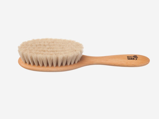 Kost Babybürste, Buche gewachst, sehr weiches Ziegenhaar  braun