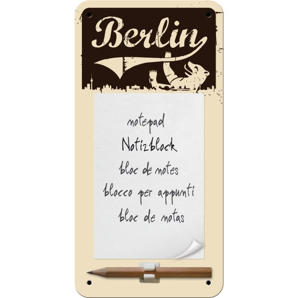 Nostalgic Art Notizblock Schild Berliner Bär