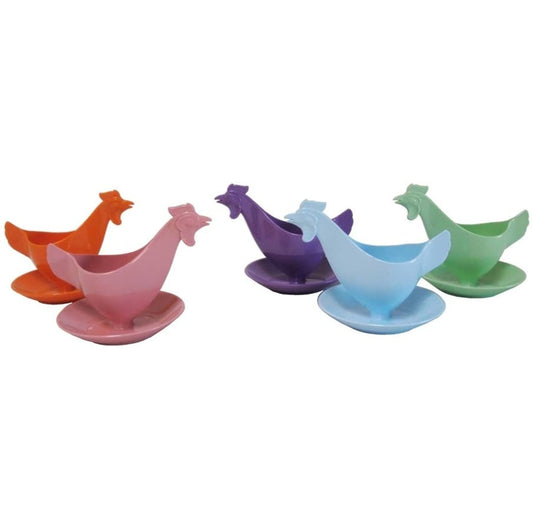 Sonja Plastic Eierbecher-Set Huhn pastell, 5 Stk.