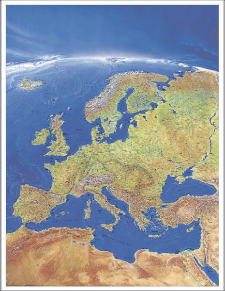 Stiefel Wandkarte Europa Panorama (englisch) 97 x 136 cm