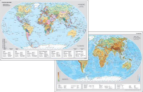 Stiefel 2-seitige Schreibunterlage Erde physisch / politisch