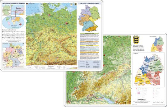 Stiefel 2-seitige Schreibunterlage Deutschland und Baden-Württemberg physisch